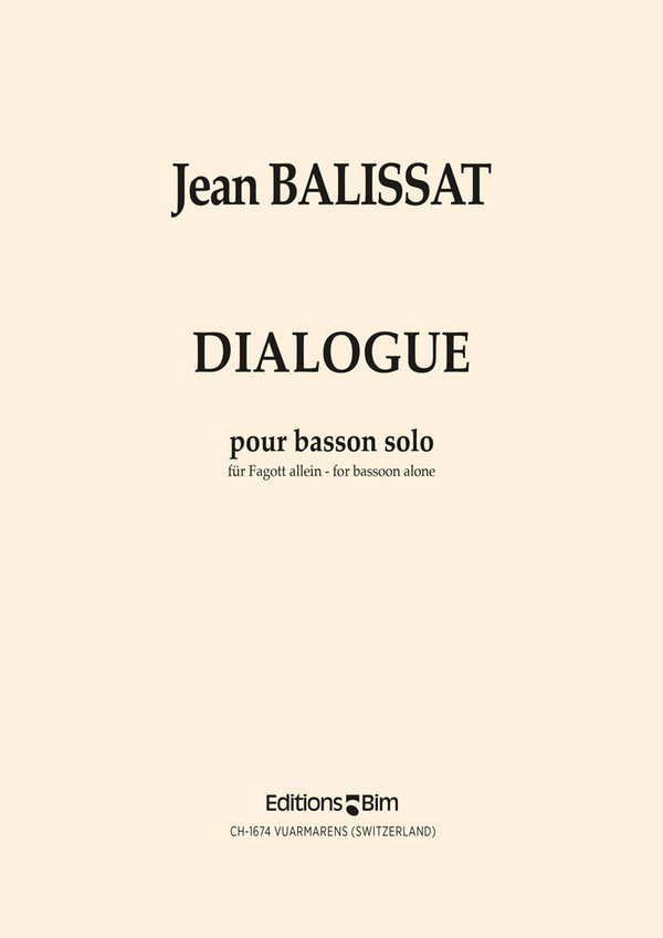 Jean Balissat, Dialogue&nbsp;&nbsp;Fagott&nbsp;&nbsp;Buch