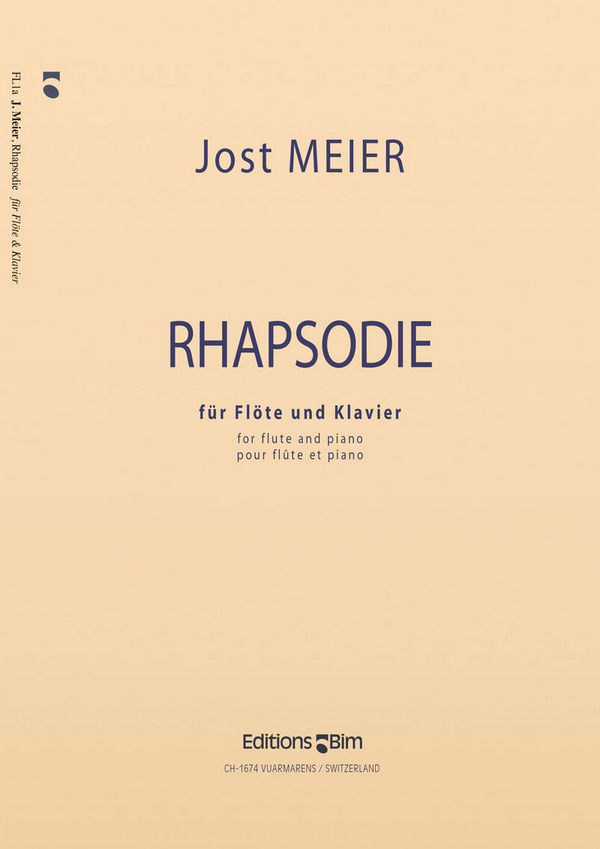 Jost Meier, Rhapsodie&nbsp;&nbsp;Flöte und Klavier&nbsp;&nbsp;Klavierauszug