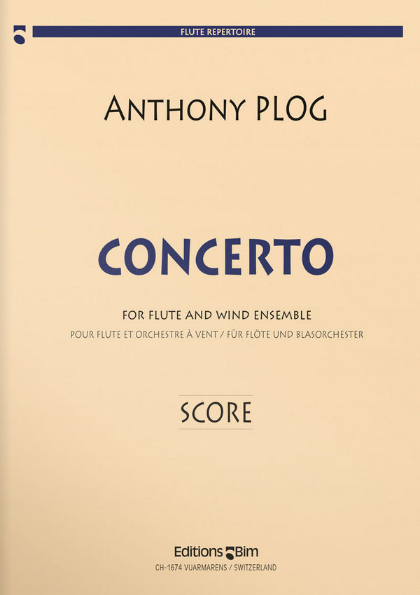 Anthony Plog, Flute Concerto&nbsp;&nbsp;Flute and Wind Ensemble&nbsp;&nbsp;Partitur
