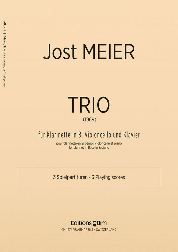 Jost Meier, Trio&nbsp;&nbsp;Clarinet, Cello and Piano&nbsp;&nbsp;Stimmensatz