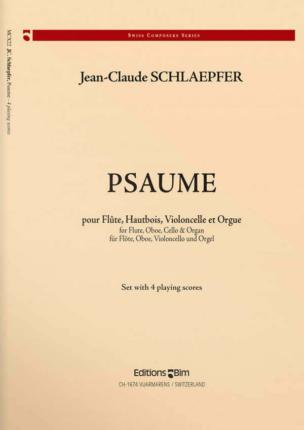 Jean-Claude Schlaepfer, Psaume&nbsp;&nbsp;Chamber Ensemble&nbsp;&nbsp;Stimmensatz