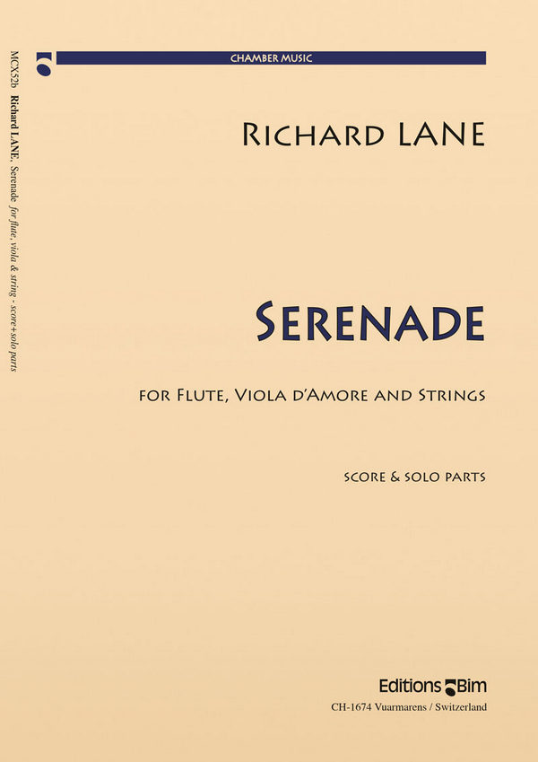 Richard Lane, Serenade&nbsp;&nbsp;Flute, Viola D'Amore and Strings&nbsp;&nbsp;Partitur + Stimmen