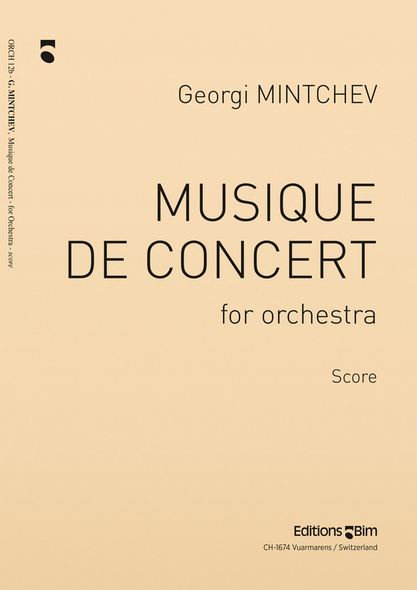 Georgi Mintchev, Musique De Concert&nbsp;&nbsp;Symphony Orchestra&nbsp;&nbsp;Partitur