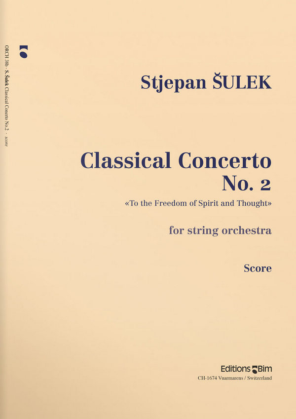 Stjepan Sulek, Classical Concerto N° 2&nbsp;&nbsp;Streichorchester&nbsp;&nbsp;Partitur