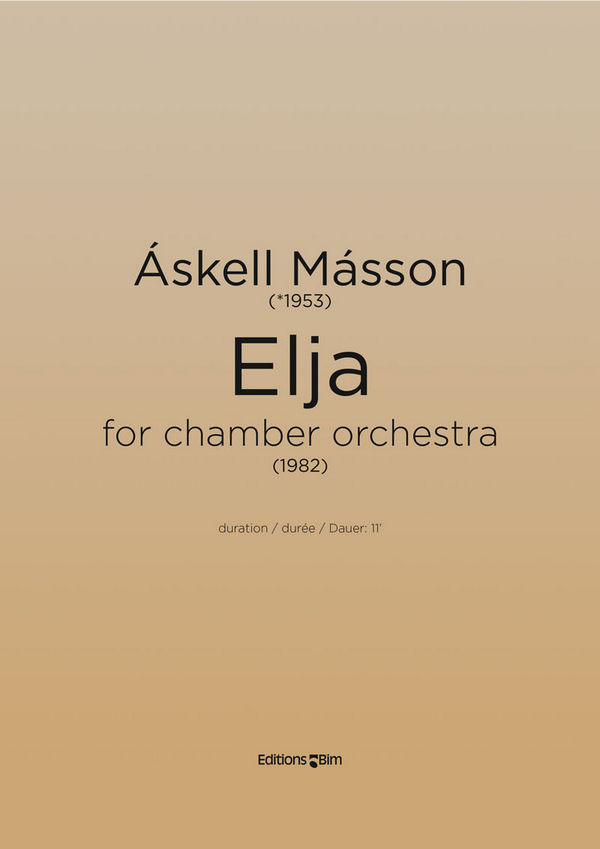 Askell Masson, Elja&nbsp;&nbsp;Chamber Orchestra&nbsp;&nbsp;Partitur