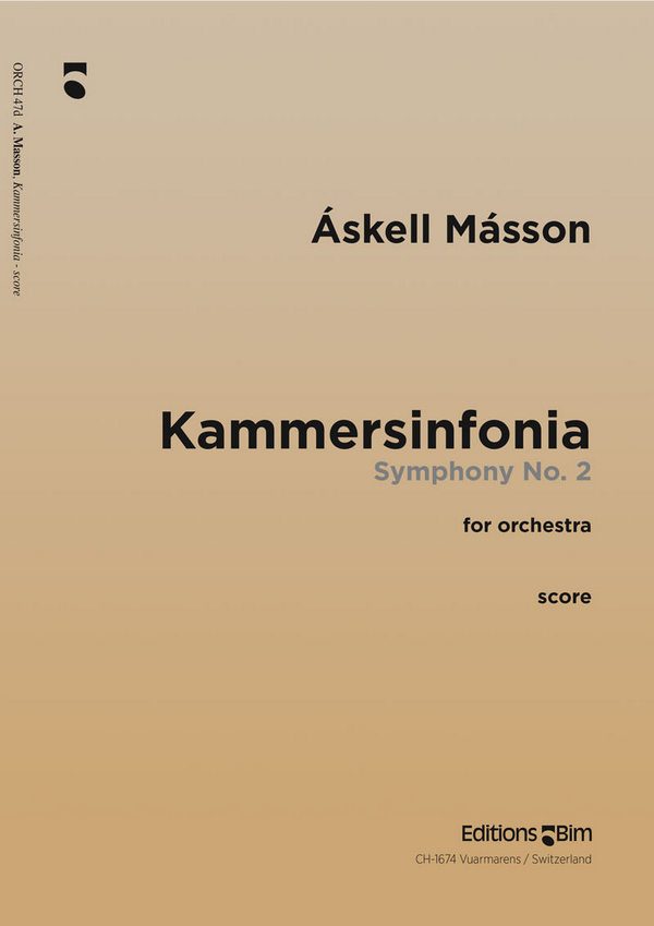 Askell Masson, Kammersinfonia (Symphony Nr. 2)&nbsp;&nbsp;Chamber Orchestra&nbsp;&nbsp;Partitur