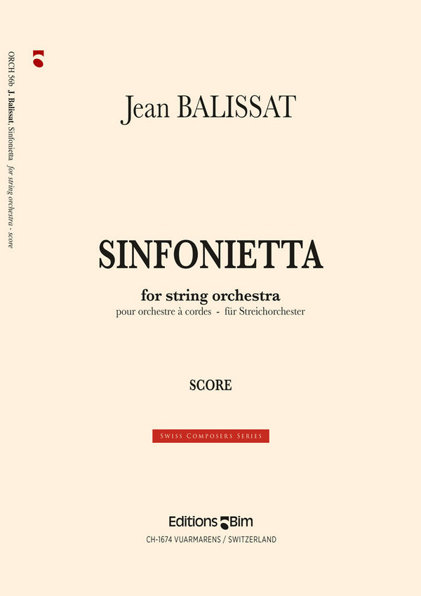 Jean Balissat, Sinfonietta&nbsp;&nbsp;Streichorchester&nbsp;&nbsp;Partitur
