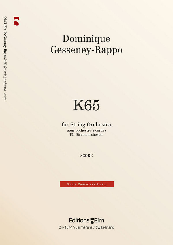 Dominique Gesseney-Rappo, K65&nbsp;&nbsp;Streichorchester&nbsp;&nbsp;Partitur