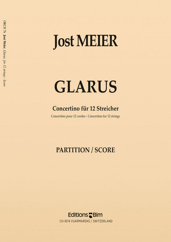 Jost Meier, Glarus&nbsp;&nbsp;Streichorchester&nbsp;&nbsp;Partitur