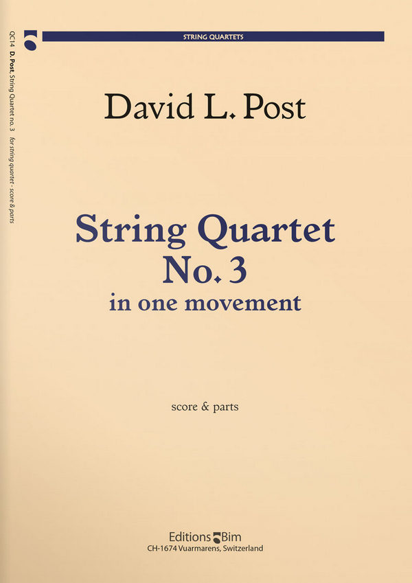 David Post, String Quartet No. 3&nbsp;&nbsp;Streichquartett&nbsp;&nbsp;Stimmensatz