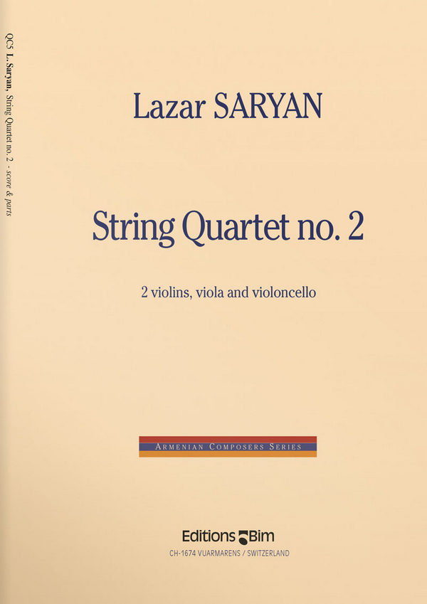 Lazar Saryan, String Quartet N° 2&nbsp;&nbsp;Streichquartett&nbsp;&nbsp;Stimmensatz