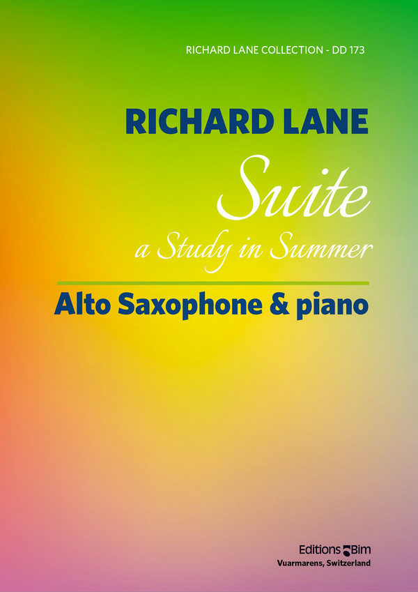 Richard Lane, Suite A Study In Summer&nbsp;&nbsp;Altsaxophon und Klavier&nbsp;&nbsp;Buch