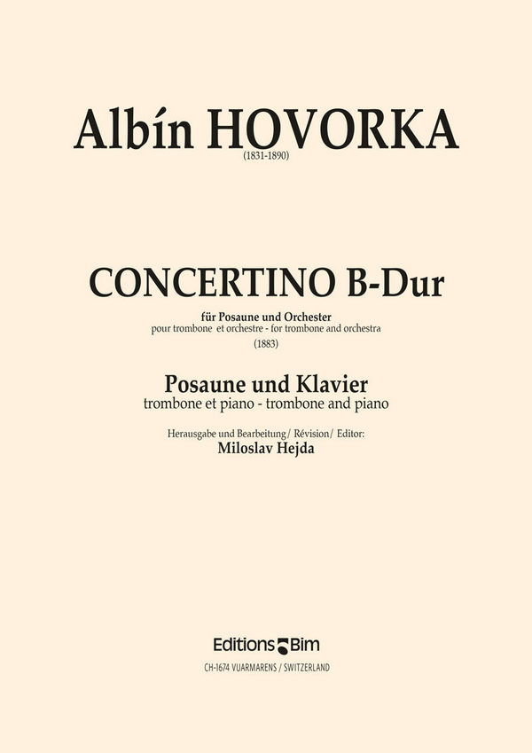 Albin Hovorka, Concertino&nbsp;&nbsp;Posaune und Klavier&nbsp;&nbsp;Klavierauszug