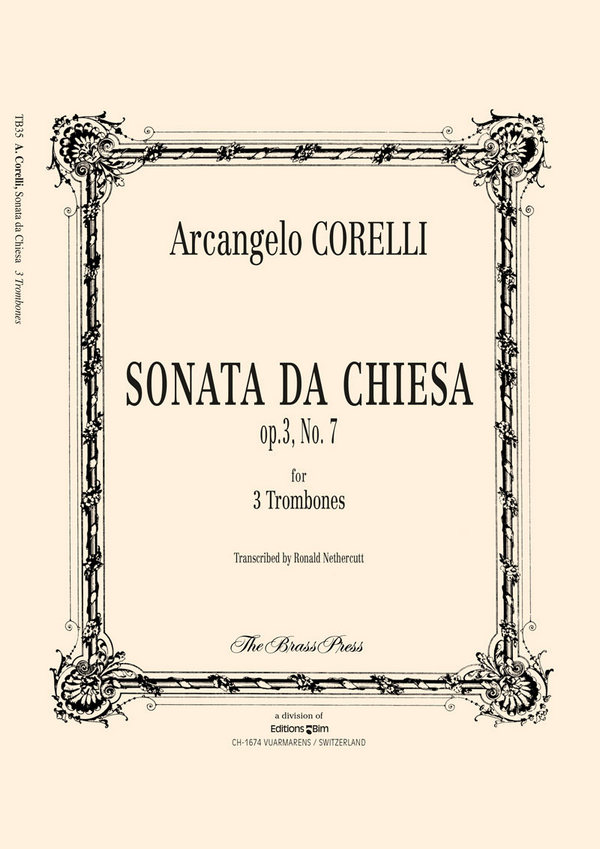Sonata da Chiesa op.3 no.7  for 3 trombones  score and parts