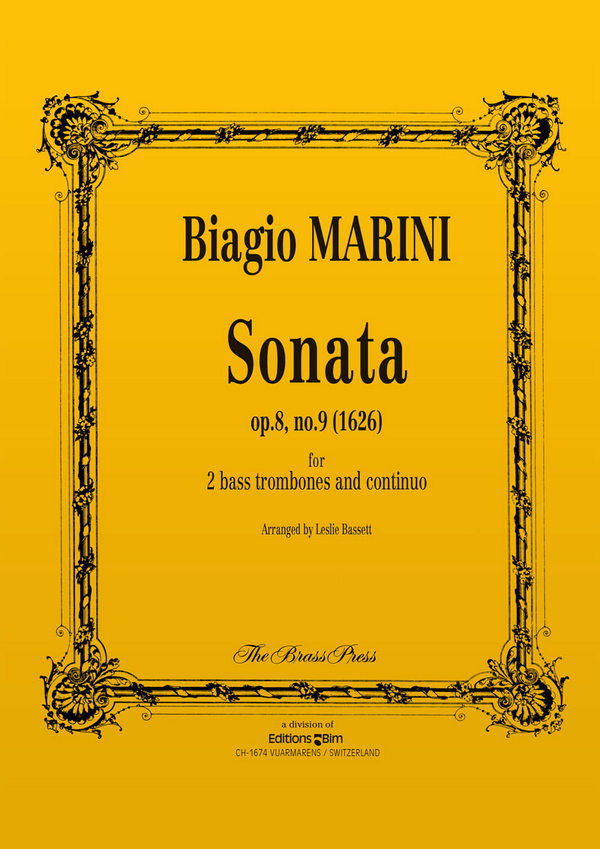 Biagio Marini, Sonata Op. 8 No. 9&nbsp;&nbsp;2 Bass Trombones and Continuo&nbsp;&nbsp;Buch
