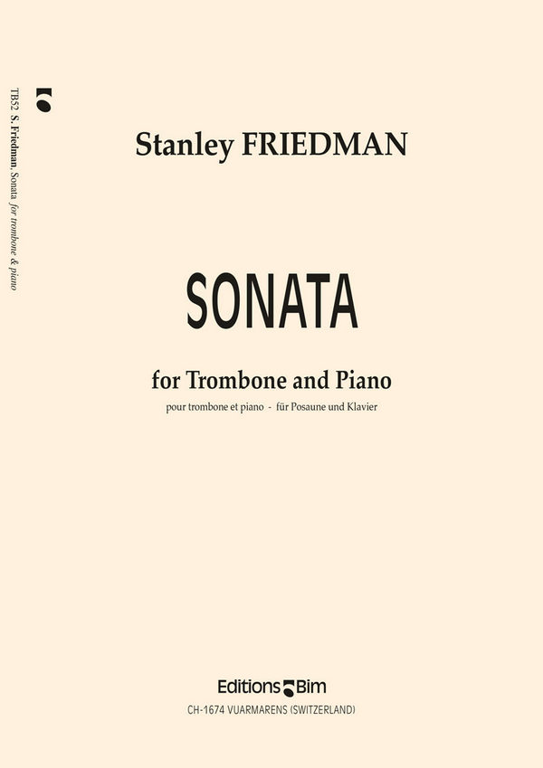 Stanley Friedman, Sonata&nbsp;&nbsp;Posaune und Klavier&nbsp;&nbsp;Buch