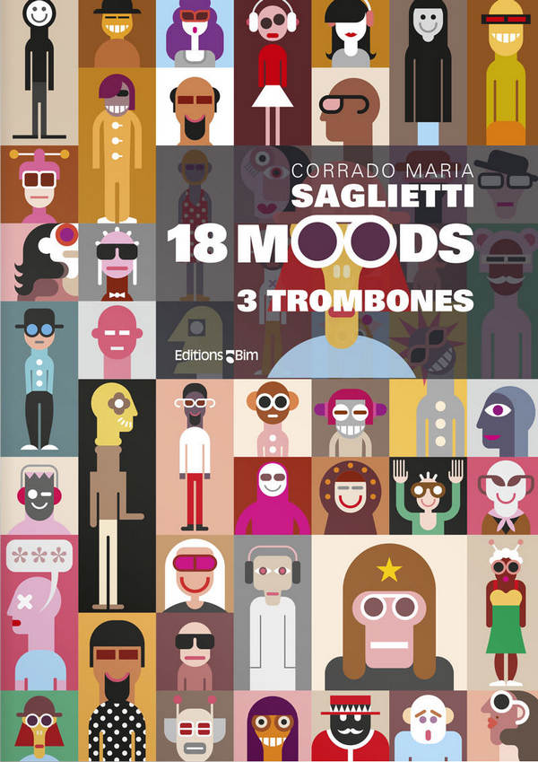 Corrado Maria Saglietti, 18 Moods&nbsp;&nbsp;3 Trombones&nbsp;&nbsp;Partitur + Stimmen