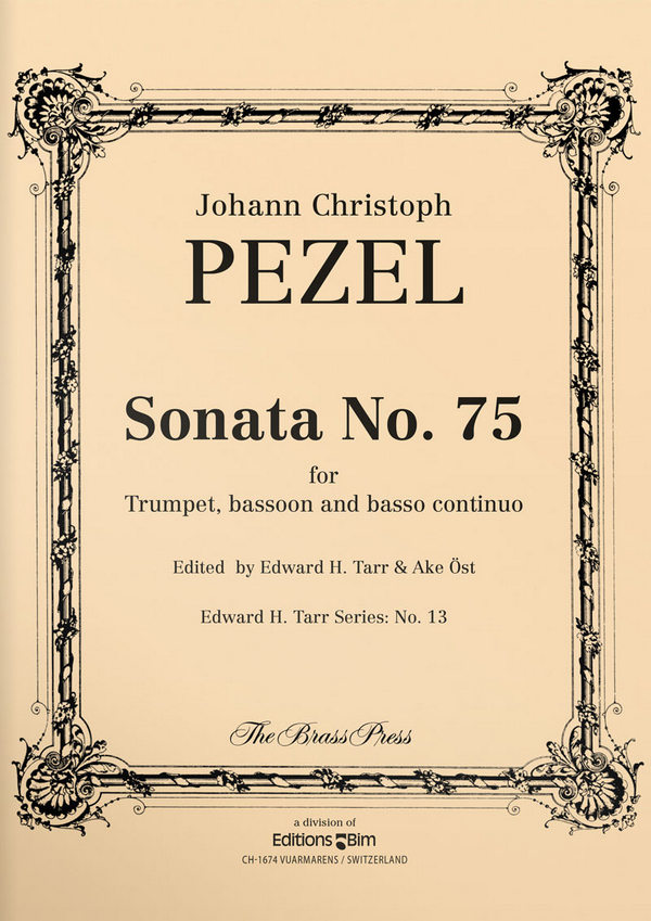Johann Pezel, Sonata No 75 (Bicinia)&nbsp;&nbsp;Trumpet, Bassoon and Basso Continuo [Organ]&nbsp;&nbsp;Stimmensatz