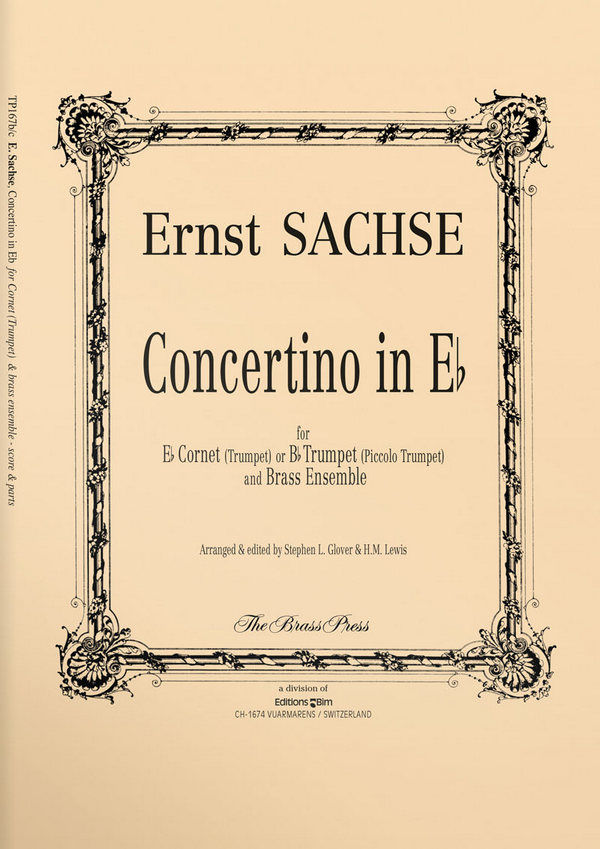 Ernst Sachse, Concertino In Eb&nbsp;&nbsp;Eb Cornet and Brass Ensemble&nbsp;&nbsp;Partitur + Stimmen