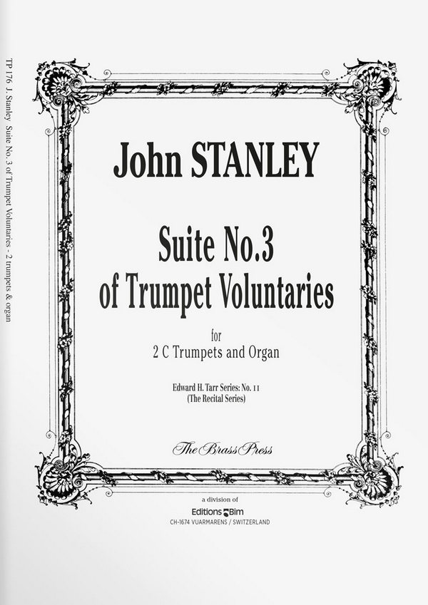 John Stanley, Suite N° 3 Of Trumpet Voluntaries In C&nbsp;&nbsp;2 Trumpets and Organ&nbsp;&nbsp;Buch