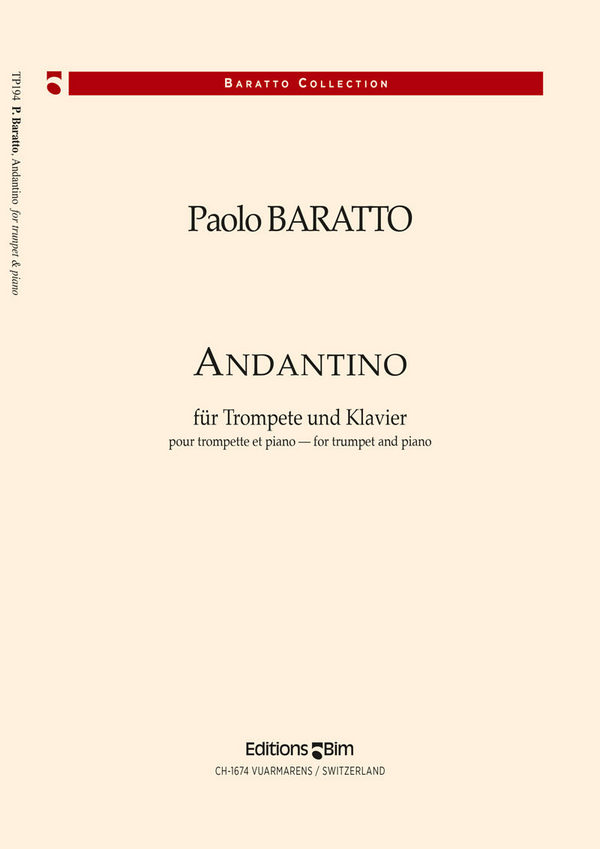 Paolo Baratto, Andantino&nbsp;&nbsp;Trompete und Klavier&nbsp;&nbsp;Buch