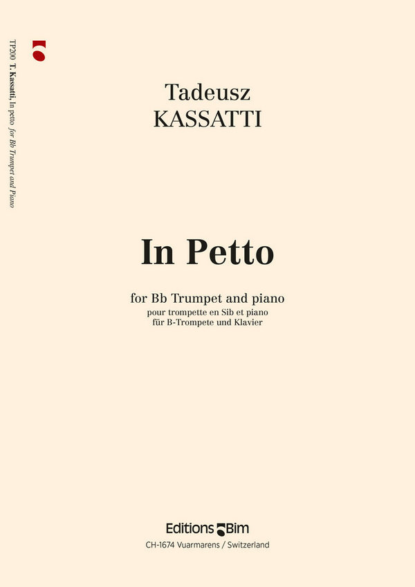 Tadeusz Kassatti, In Petto&nbsp;&nbsp;Trompete und Klavier&nbsp;&nbsp;Buch