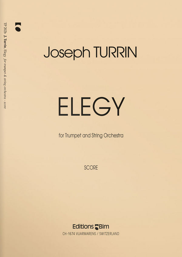 Joseph Turrin, Elegy&nbsp;&nbsp;Trumpet and String Orchestra&nbsp;&nbsp;Partitur