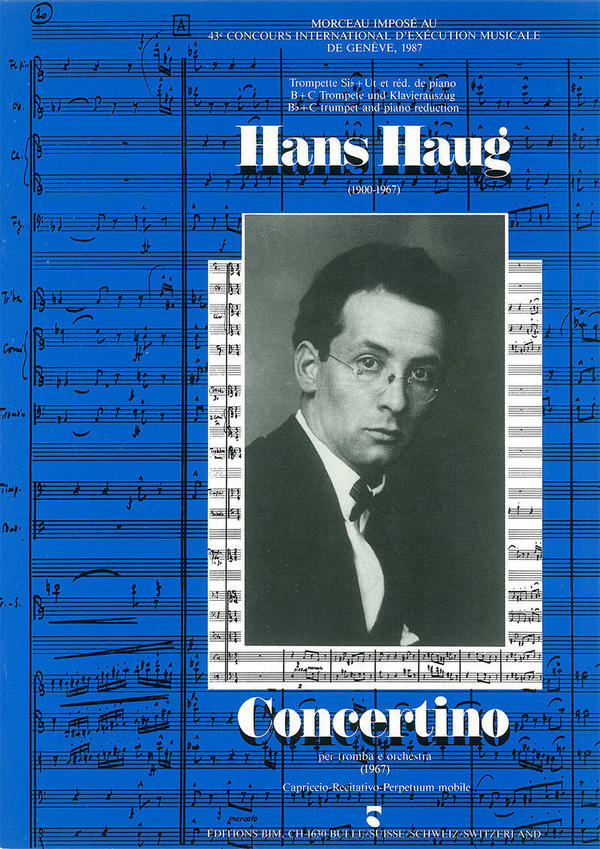 Hans Haug, Concertino&nbsp;&nbsp;Trumpet and Chamber Orchestra&nbsp;&nbsp;Stimmensatz