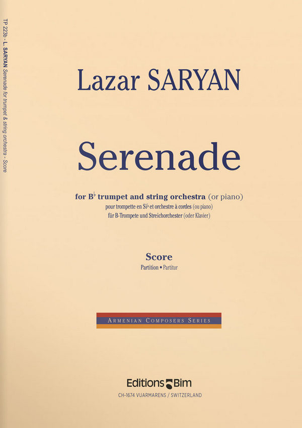 Lazar Saryan, Serenade&nbsp;&nbsp;Trumpet and String Orchestra&nbsp;&nbsp;Partitur