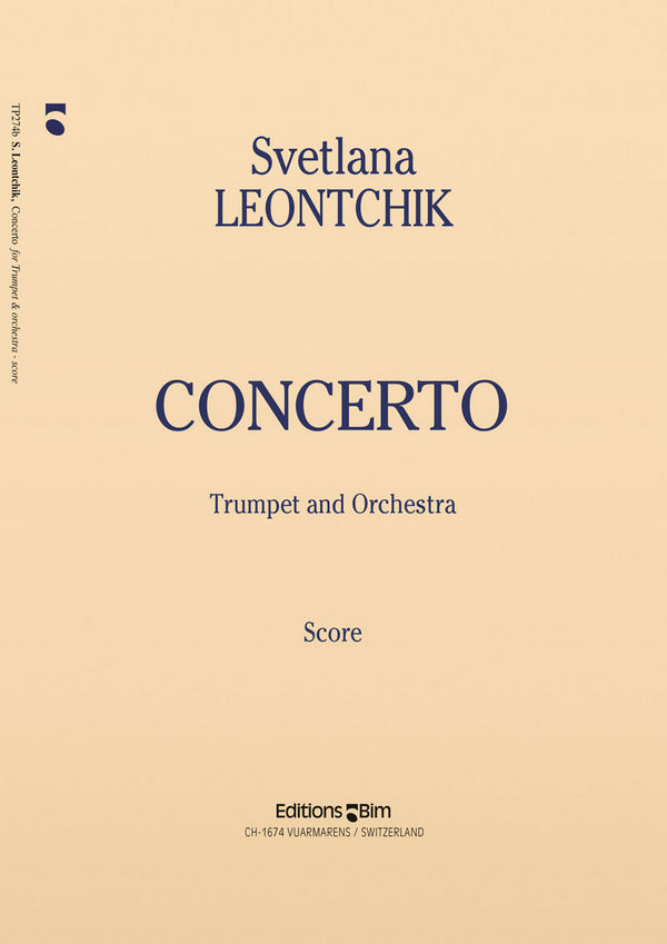 Svetlana Leontchik, Concerto&nbsp;&nbsp;Trumpet and Orchestra&nbsp;&nbsp;Partitur