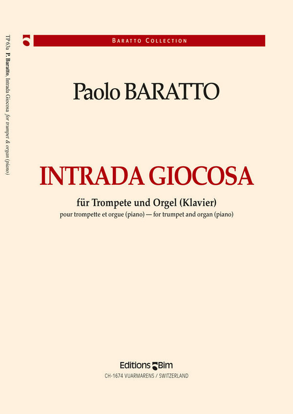 Paolo Baratto, Intrada Giocosa&nbsp;&nbsp;Trompete und Klavier&nbsp;&nbsp;Klavierauszug