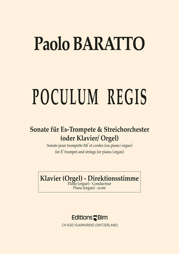 Paolo Baratto, Poculum Regis&nbsp;&nbsp;Trompete und Klavier&nbsp;&nbsp;Klavierauszug