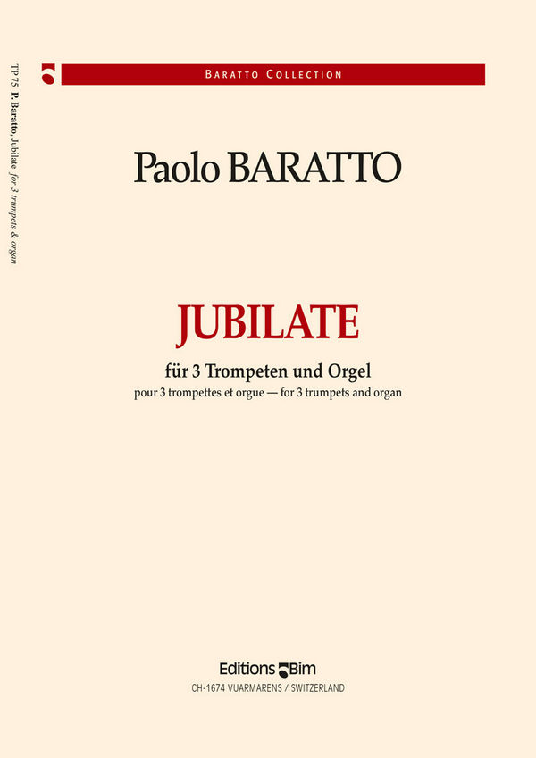 Paolo Baratto, Jubilate&nbsp;&nbsp;3 Trumpets and Organ&nbsp;&nbsp;Stimmensatz