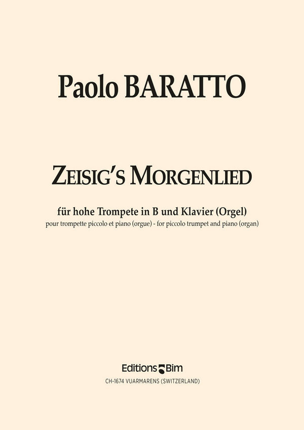 Paolo Baratto, Zeisig'S Morgenlied&nbsp;&nbsp;Piccolo Trumpet and Piano&nbsp;&nbsp;Klavierauszug