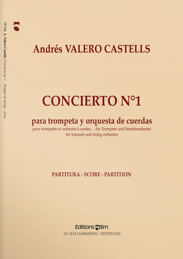Andres Valero Castells, Concierto N° 1&nbsp;&nbsp;Trumpet and String Orchestra&nbsp;&nbsp;Partitur