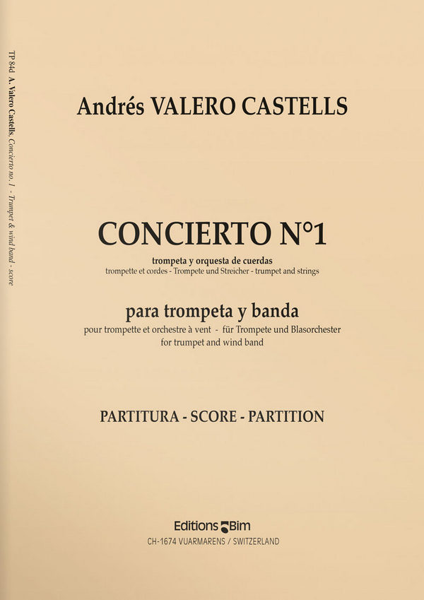 Andres Valero Castells, Concierto N° 1&nbsp;&nbsp;Trumpet and Wind Band&nbsp;&nbsp;Partitur
