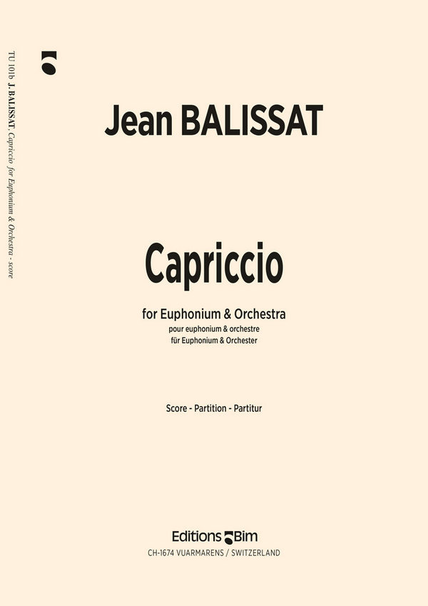 Jean Balissat, Capriccio&nbsp;&nbsp;Euphonium and Orchestra&nbsp;&nbsp;Partitur