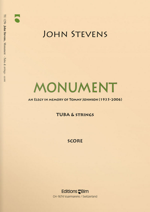 John Stevens, Monument&nbsp;&nbsp;Tuba and String Orchestra&nbsp;&nbsp;Partitur