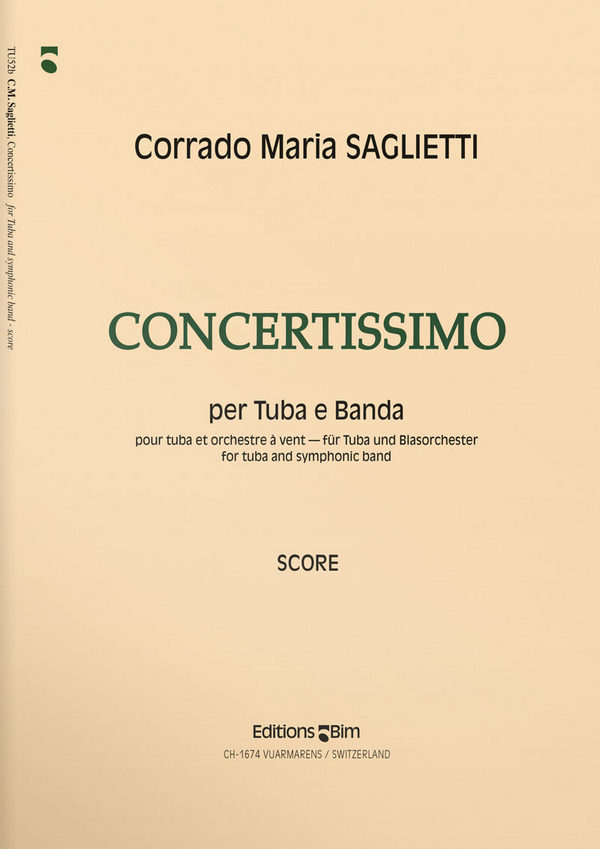 Corrado Maria Saglietti, Concertissimo&nbsp;&nbsp;Tuba and Wind Band&nbsp;&nbsp;Partitur