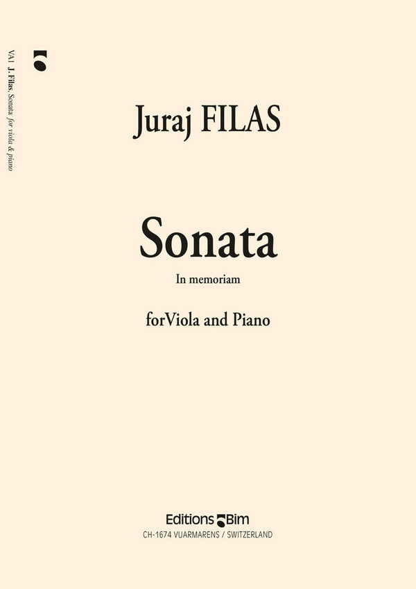 Juraj Filas, Sonata In Memoriam&nbsp;&nbsp;Viola und Klavier&nbsp;&nbsp;Buch