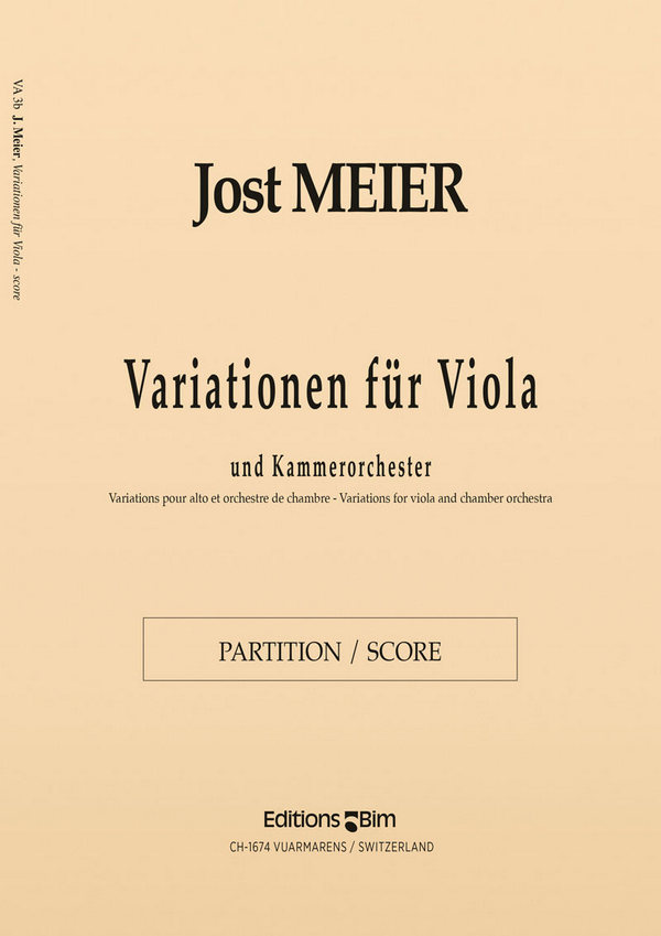 Jost Meier, Variationen&nbsp;&nbsp;Viola and Chamber Orchestra&nbsp;&nbsp;Partitur