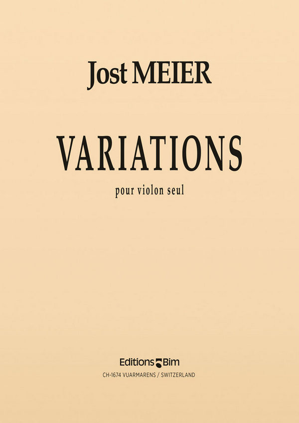 Jost Meier, Variations&nbsp;&nbsp;Violine&nbsp;&nbsp;Buch