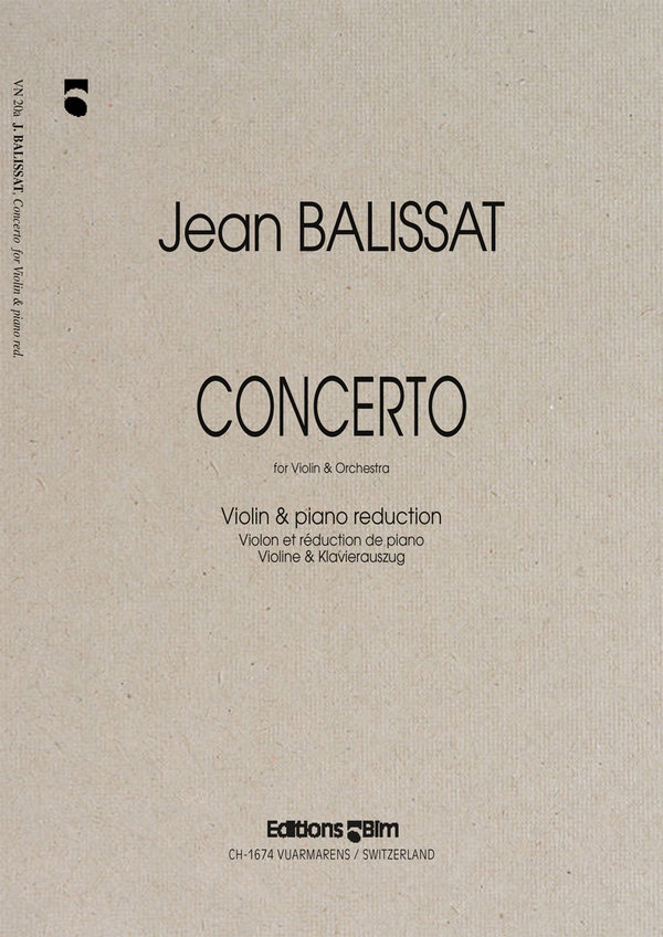 Jean Balissat, Concerto&nbsp;&nbsp;Violine und Klavier&nbsp;&nbsp;Klavierauszug