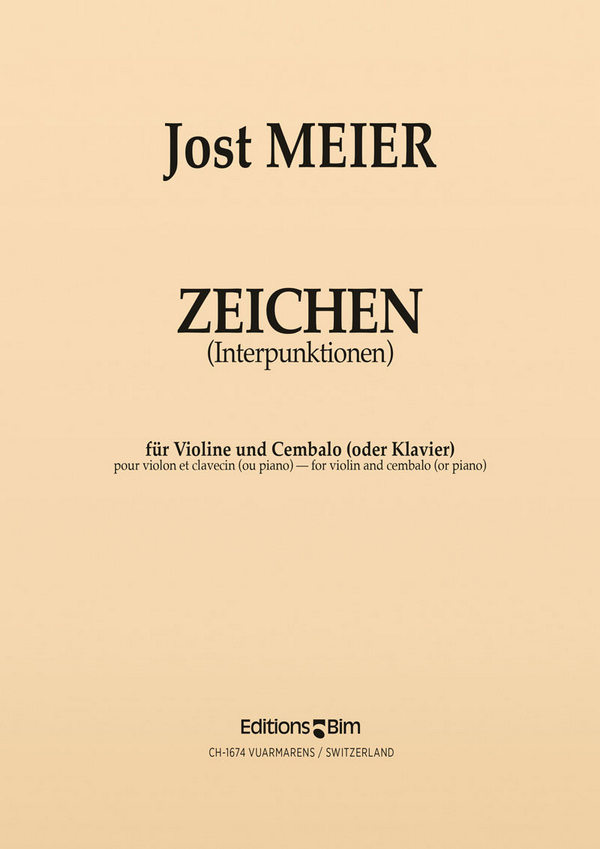 Jost Meier, Zeichen (Interpunktionen)&nbsp;&nbsp;Violin and Cembalo [or Piano]&nbsp;&nbsp;Buch