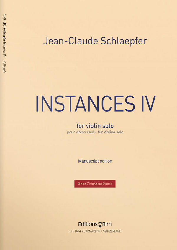 Jean-Claude Schlaepfer, Instances Iv&nbsp;&nbsp;Violine&nbsp;&nbsp;Buch