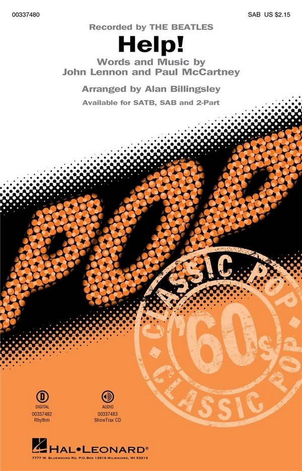 Help!&nbsp;&nbsp;for mixed choir (SAB) and piano&nbsp;&nbsp;choral score