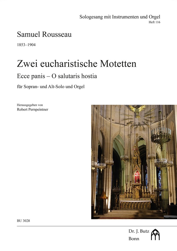 2 eucharistische Motetten (Ecce panis - O salutaris hostia)  für Sopran- und Alt-Solo und Orgel  Partitur