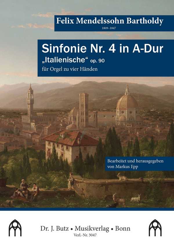 Sinfonie A-Dur Nr.4 op.90 'Italienische'&nbsp;&nbsp;für Orgel zu vier Händen&nbsp;&nbsp;