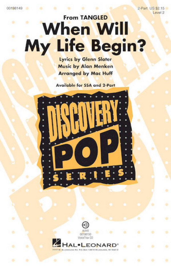 Alan Menken, When Will My Life Begin?&nbsp;&nbsp;2-Part Choir&nbsp;&nbsp;Chorpartitur