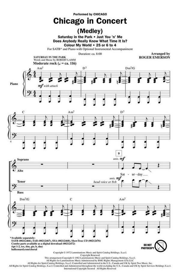 Chicago in Concert&nbsp;&nbsp;SATB&nbsp;&nbsp;Chorpartitur